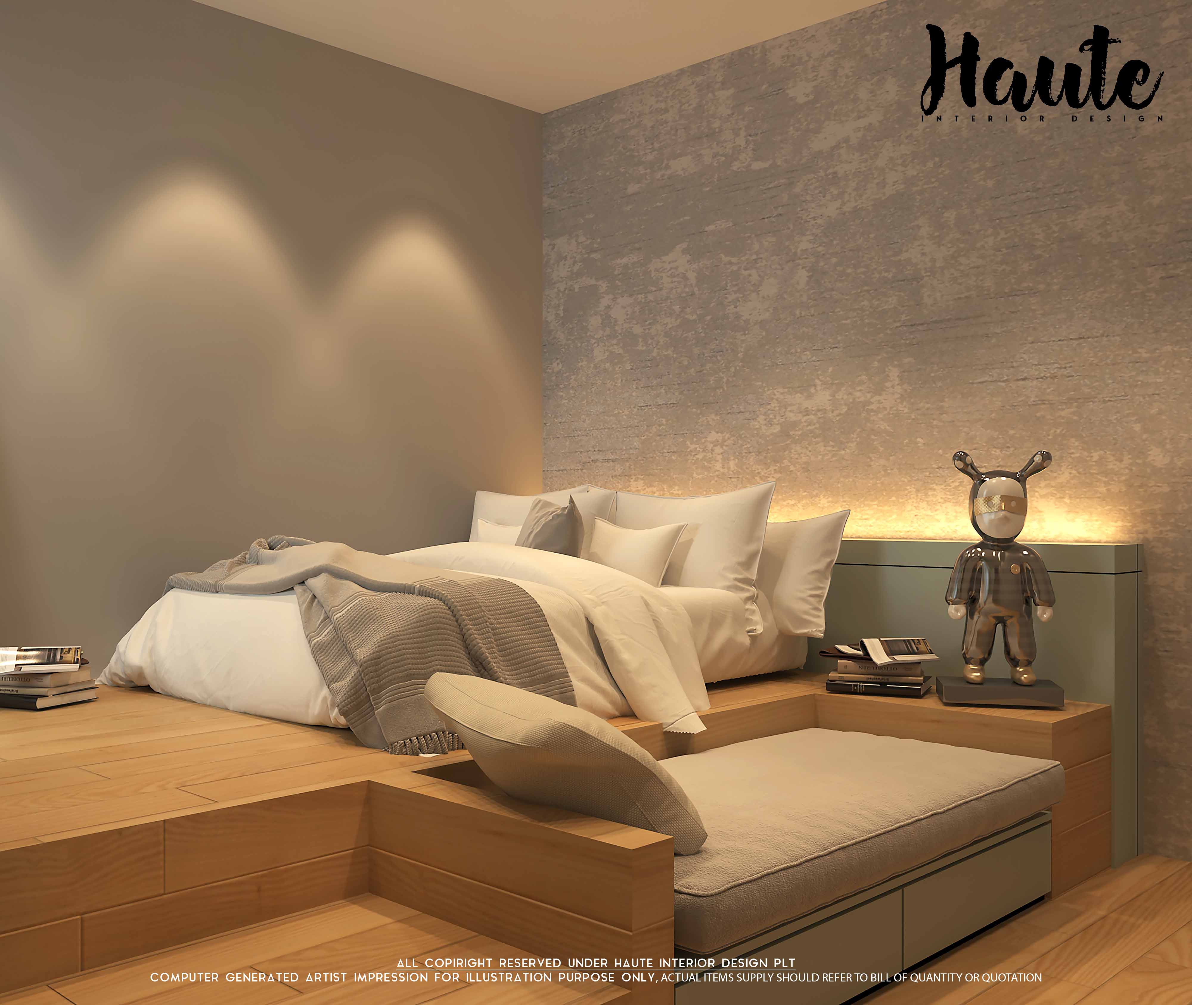 wooden theme bedroom interior design